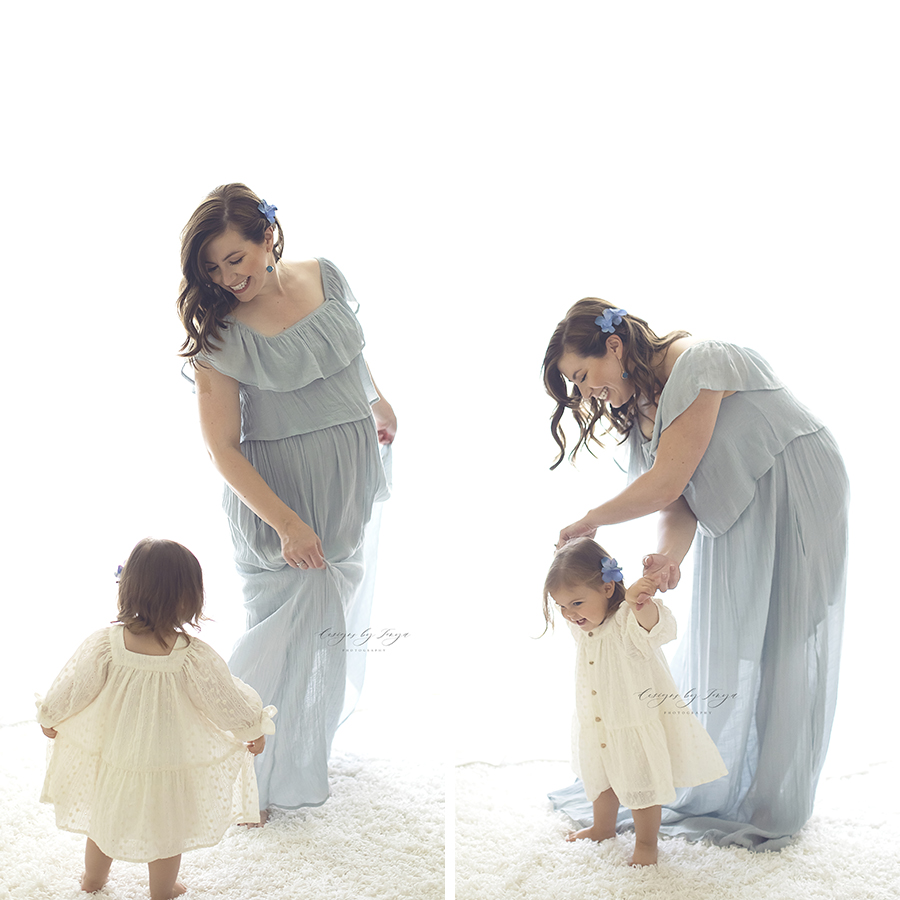 Clovis Maternity Photographer Designs By Tonya Photography pregnant mom with toddler dancing